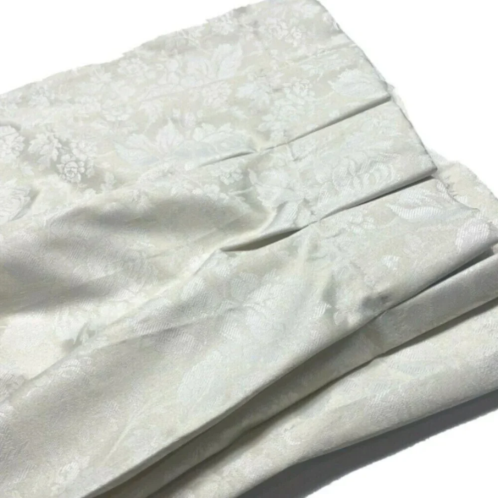 Cream Floral Rare Pinch Pleat Curtain DrapePanel